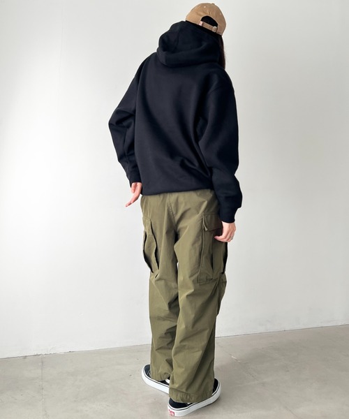 PRO CLUB （プロクラブ）の「PRO CLUB(プロクラブ)/ヘビーウェイト プルオーバー パーカー 13オンス 裏起毛フーディー /Heavyweight Pullover Hoodie（パーカー・メンズ・カーキ/ブラック/グレー/チャコールグレー/ネイビー/ホワイト・XXL/XL/M/L/S）」の22枚目の写真