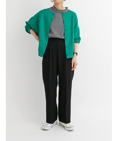 Samansa Mos2 blue(サマンサモスモスブルー)の「前後2wayカットカーディガン【セットアップ可】(カーディガン/ボレロ・レディース・ブラック/ブラウン/グレー/グリーン・フリ-)」の9枚目の写真