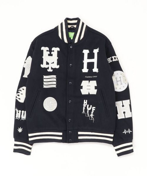 HUF（ハフ）の「【HUF】ハフ 20 YEAR CLASSIC H VARSITY JACKET バーシティジャケット JK00368（スタジャン・メンズ・ネイビー・M/XL/S/L）」の12枚目の写真