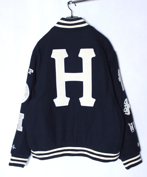 HUF（ハフ）の「【HUF】ハフ 20 YEAR CLASSIC H VARSITY JACKET バーシティジャケット JK00368（スタジャン・メンズ・ネイビー・M/XL/S/L）」の11枚目の写真