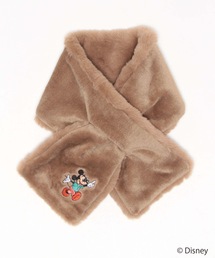 Disney | 【DISNEY/ディズニ―】ワンポイント刺繍　ファーティペット　マフラー(マフラー)