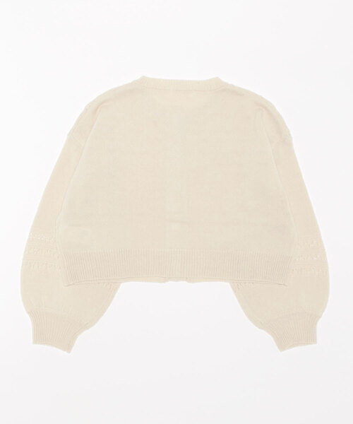 ehka sopo(エヘカソポ)の「透かし編みクルーネックカーディガン(カーディガン/ボレロ・レディース・ブラウン/グリーン/キナリ・フリ-)」の4枚目の写真