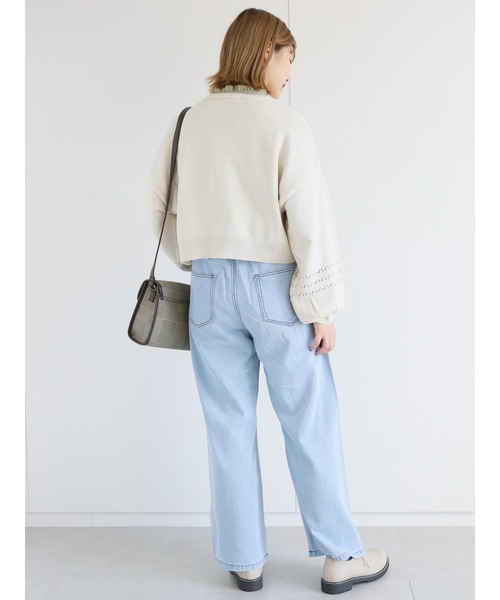 ehka sopo(エヘカソポ)の「透かし編みクルーネックカーディガン(カーディガン/ボレロ・レディース・ブラウン/グリーン/キナリ・フリ-)」の18枚目の写真