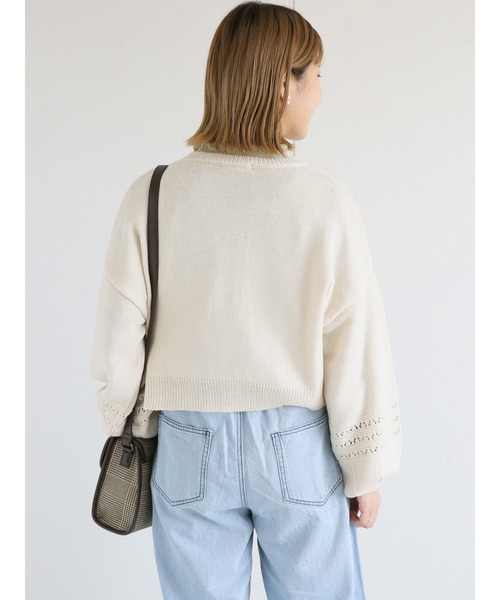 ehka sopo(エヘカソポ)の「透かし編みクルーネックカーディガン(カーディガン/ボレロ・レディース・ブラウン/グリーン/キナリ・フリ-)」の21枚目の写真