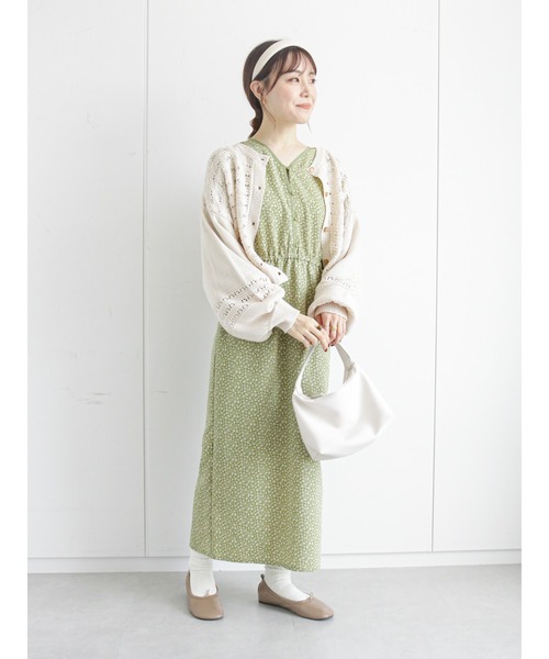 ehka sopo(エヘカソポ)の「透かし編みクルーネックカーディガン(カーディガン/ボレロ・レディース・ブラウン/グリーン/キナリ・フリ-)」の11枚目の写真