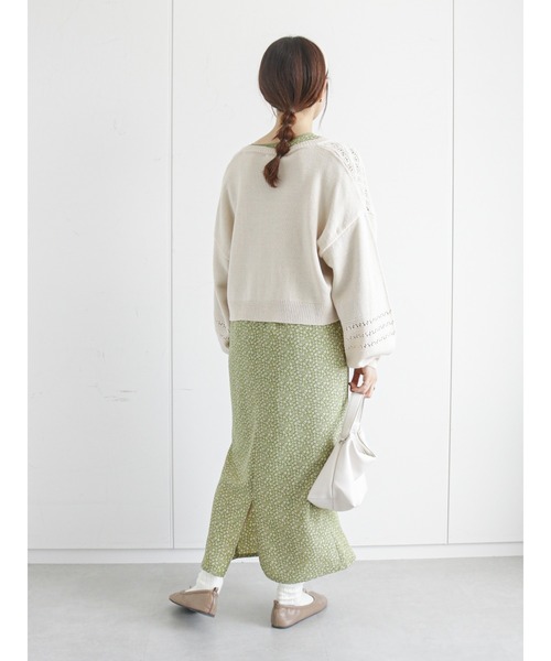 ehka sopo(エヘカソポ)の「透かし編みクルーネックカーディガン(カーディガン/ボレロ・レディース・ブラウン/グリーン/キナリ・フリ-)」の13枚目の写真