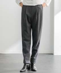 圧縮ウールテーパードパンツ