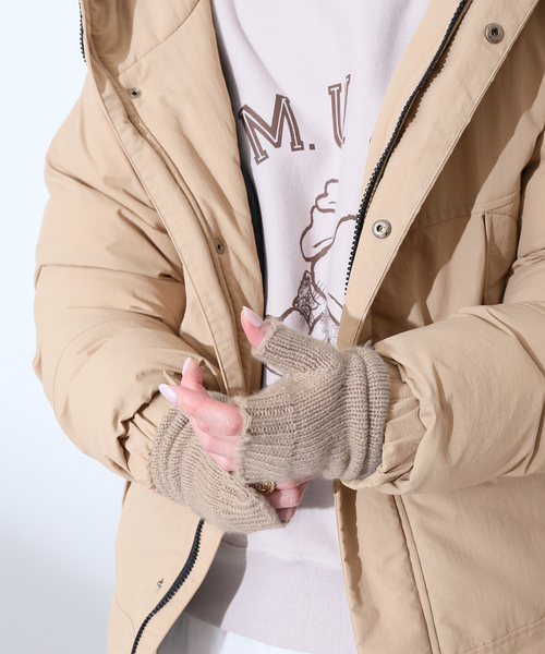 SLOBE IENA（スローブイエナ）の「【WILLIAM BRUNTON/ウィリアム ブラントン】 Cashmere WRISTWARMERSグローブ（手袋・レディース・ライトグレー/ベージュ/ネイビー・FREE）」の18枚目の写真