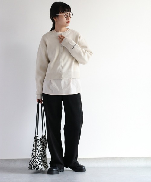 e.r.g*（イーアールジー）の「スナップボタン カラフルプレーンニットカーディガン（カーディガン/ボレロ・レディース・グリーン/マスタード/オフホワイト/オレンジ/ブラック・M）」の21枚目の写真