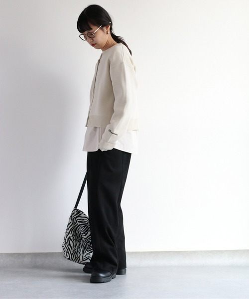 e.r.g*（イーアールジー）の「スナップボタン カラフルプレーンニットカーディガン（カーディガン/ボレロ・レディース・グリーン/マスタード/オフホワイト/オレンジ/ブラック・M）」の8枚目の写真