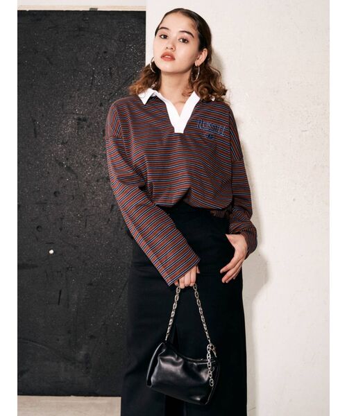 RUSSELL（ラッセル）の「オーバーシャツロングTシャツ（Tシャツ/カットソー・レディース・パープル/ブラウン・FREE）」の15枚目の写真