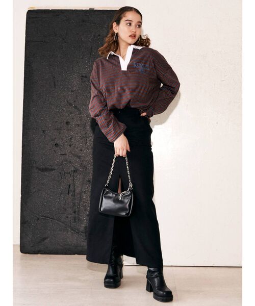 RUSSELL（ラッセル）の「オーバーシャツロングTシャツ（Tシャツ/カットソー・レディース・パープル/ブラウン・FREE）」の16枚目の写真