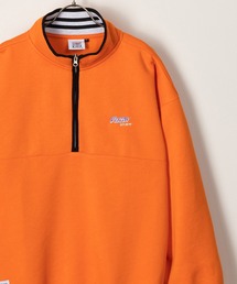 【VISION STREET WEAR/ヴィジョンストリートウェア】リブラインスタンドハーフジップスウェット/ビッグシルエット/裏起毛