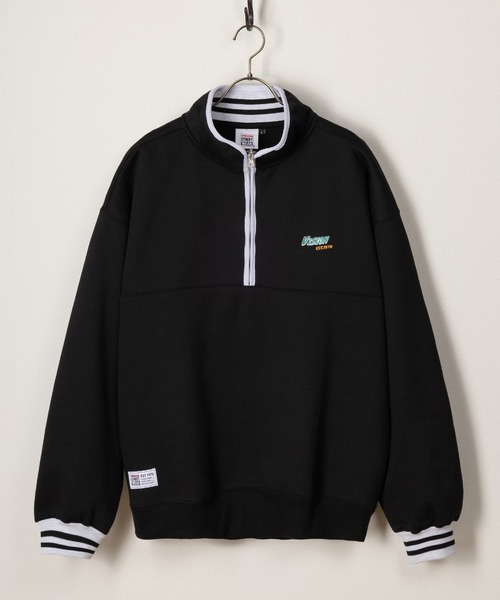VISION STREET WEAR（ヴィジョンストリートウェア）の「【VISION STREET WEAR/ヴィジョンストリートウェア】リブラインスタンドハーフジップスウェット/ビッグシルエット/裏起毛（スウェット・メンズ・ブラック/アッシュグレー/オレンジ/ネイビー・M/L/XL）」の5枚目の写真