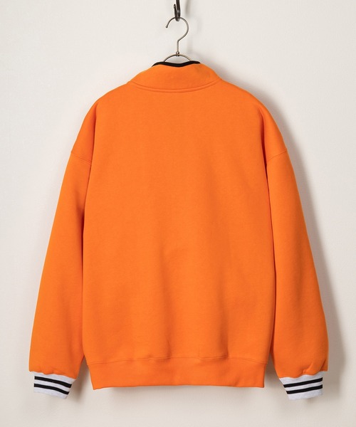 VISION STREET WEAR（ヴィジョンストリートウェア）の「【VISION STREET WEAR/ヴィジョンストリートウェア】リブラインスタンドハーフジップスウェット/ビッグシルエット/裏起毛（スウェット・メンズ・ブラック/アッシュグレー/オレンジ/ネイビー・M/L/XL）」の9枚目の写真