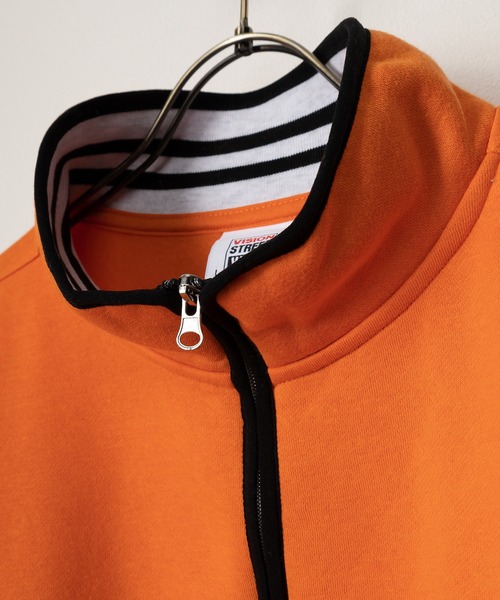 VISION STREET WEAR（ヴィジョンストリートウェア）の「【VISION STREET WEAR/ヴィジョンストリートウェア】リブラインスタンドハーフジップスウェット/ビッグシルエット/裏起毛（スウェット・メンズ・ブラック/アッシュグレー/オレンジ/ネイビー・M/L/XL）」の10枚目の写真