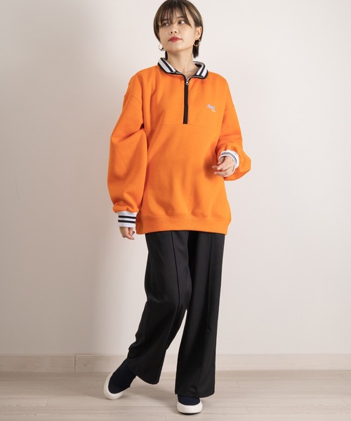 VISION STREET WEAR（ヴィジョンストリートウェア）の「【VISION STREET WEAR/ヴィジョンストリートウェア】リブラインスタンドハーフジップスウェット/ビッグシルエット/裏起毛（スウェット・メンズ・ブラック/アッシュグレー/オレンジ/ネイビー・M/L/XL）」の17枚目の写真