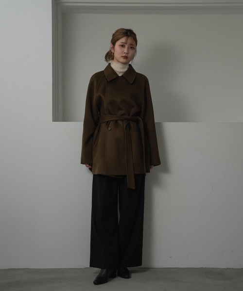 I_am（アイアム）の「handmade waist mark midi coat（ステンカラーコート・レディース・アイボリー/ブラック/ブラウン・FREE）」の3枚目の写真