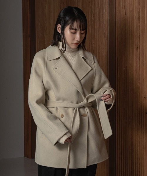 I_am（アイアム）の「handmade waist mark midi coat（ステンカラーコート・レディース・アイボリー/ブラック/ブラウン・FREE）」の6枚目の写真