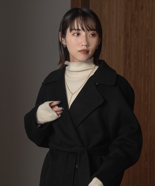 I_am（アイアム）の「handmade waist mark midi coat（ステンカラーコート・レディース・アイボリー/ブラック/ブラウン・FREE）」の8枚目の写真