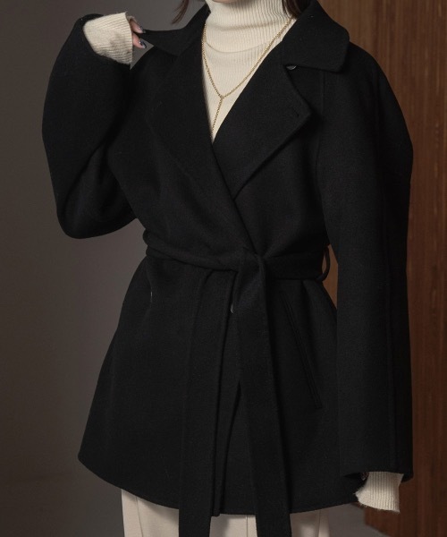 I_am（アイアム）の「handmade waist mark midi coat（ステンカラーコート・レディース・アイボリー/ブラック/ブラウン・FREE）」の11枚目の写真