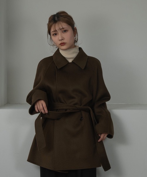I_am（アイアム）の「handmade waist mark midi coat（ステンカラーコート・レディース・アイボリー/ブラック/ブラウン・FREE）」の16枚目の写真