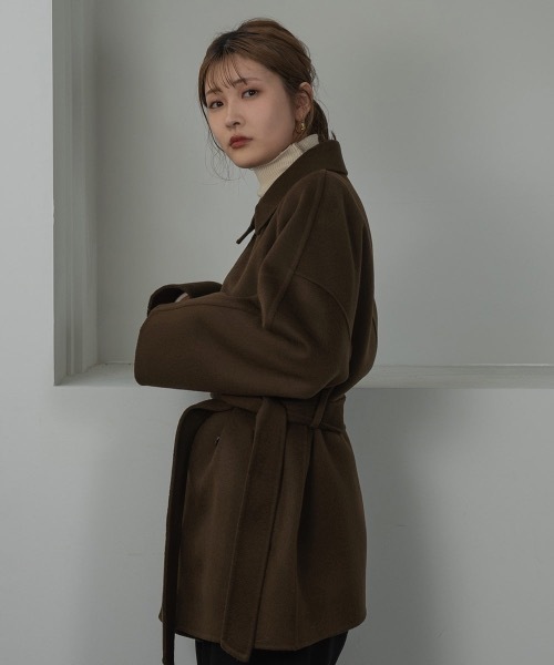 I_am（アイアム）の「handmade waist mark midi coat（ステンカラーコート・レディース・アイボリー/ブラック/ブラウン・FREE）」の15枚目の写真