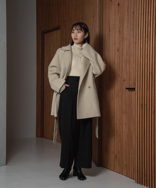 I_am（アイアム）の「handmade waist mark midi coat（ステンカラーコート・レディース・アイボリー/ブラック/ブラウン・FREE）」の19枚目の写真