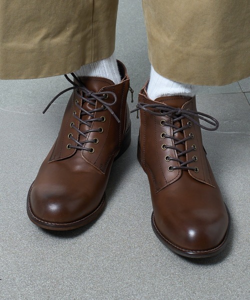 PADRONE ブーツ 41 deep brown パドローネ サイドジップ（PADRONE  