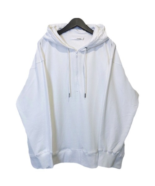 Alil(アリル)の「【Alil】アリル 裏毛 ハーフジップ パーカー 大人カジュアル 韓国 ファッション ストリート(パーカー・メンズ・ブラック/グレイッシュベージュ/オフホワイト・LARGE/MEDIUM/SMALL)」の2枚目の写真