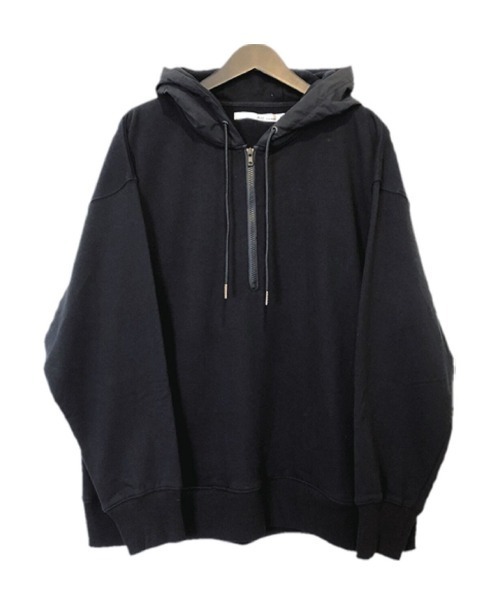 Alil(アリル)の「【Alil】アリル 裏毛 ハーフジップ パーカー 大人カジュアル 韓国 ファッション ストリート(パーカー・メンズ・ブラック/グレイッシュベージュ/オフホワイト・LARGE/MEDIUM/SMALL)」の3枚目の写真