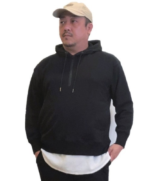 Alil(アリル)の「【Alil】アリル 裏毛 ハーフジップ パーカー 大人カジュアル 韓国 ファッション ストリート(パーカー・メンズ・ブラック/グレイッシュベージュ/オフホワイト・LARGE/MEDIUM/SMALL)」の7枚目の写真