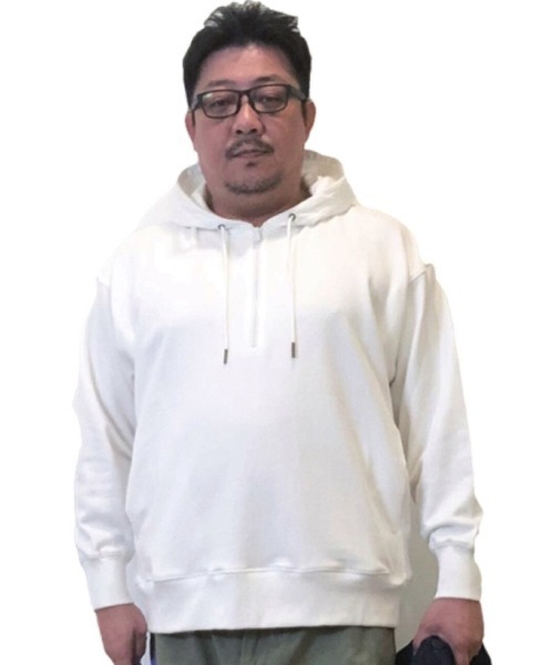 Alil(アリル)の「【Alil】アリル 裏毛 ハーフジップ パーカー 大人カジュアル 韓国 ファッション ストリート(パーカー・メンズ・ブラック/グレイッシュベージュ/オフホワイト・LARGE/MEDIUM/SMALL)」の5枚目の写真