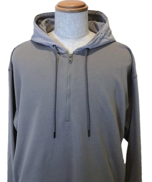 Alil(アリル)の「【Alil】アリル 裏毛 ハーフジップ パーカー 大人カジュアル 韓国 ファッション ストリート(パーカー・メンズ・ブラック/グレイッシュベージュ/オフホワイト・LARGE/MEDIUM/SMALL)」の17枚目の写真