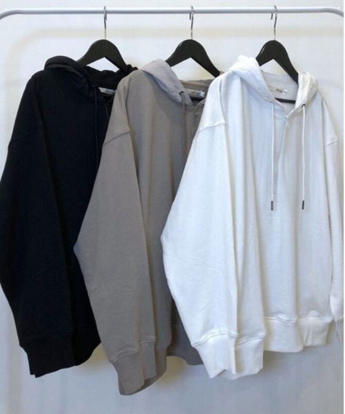 Alil(アリル)の「【Alil】アリル 裏毛 ハーフジップ パーカー 大人カジュアル 韓国 ファッション ストリート(パーカー・メンズ・ブラック/グレイッシュベージュ/オフホワイト・LARGE/MEDIUM/SMALL)」の20枚目の写真
