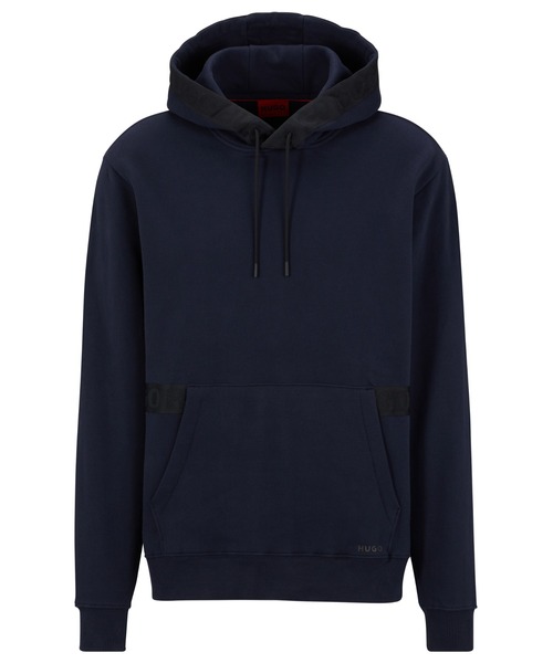 HUGO(ヒューゴ)の「ロゴテープトリム オーガニックコットン フーディ(パーカー・メンズ・ダークブルー・L/M/S/XL/XS/XXL)」の2枚目の写真