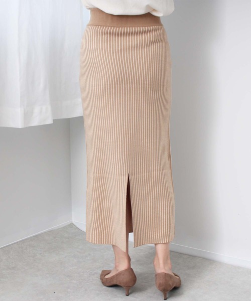 toucher du brise(トゥシェドブリーズ)の「【インフルエンサーyu_koさん】ロングニットナロースカート(スカート・レディース・クリーム/ブラック/ベージュ・S/M/L)」の14枚目の写真
