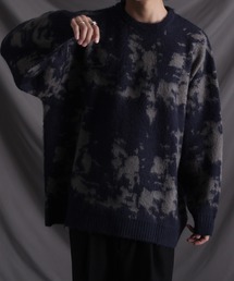 welise（ウェライズ）の「【welise/ウェライズ】モヘアタッチアブストラクトワイドスリーブオーバーサイズクルーニット（ニット/セーター・メンズ）」