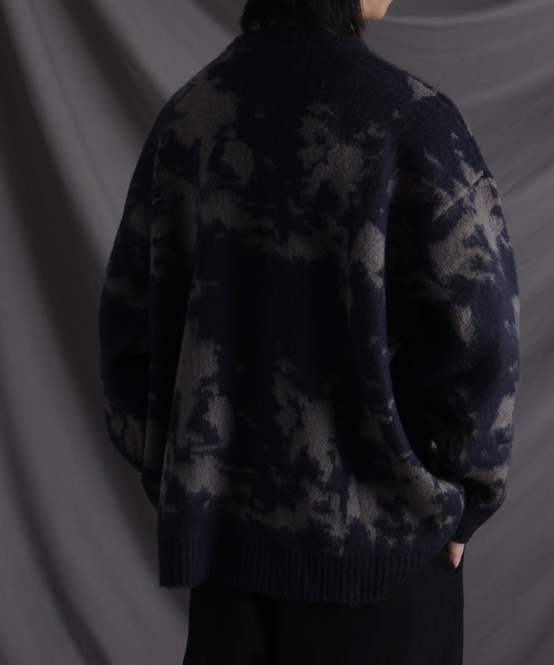 welise(ウェライズ)の「【welise/ウェライズ】モヘアタッチアブストラクトワイドスリーブオーバーサイズクルーニット(ニット/セーター・メンズ・チャコール/ブラック/ネイビー/グリーン/ブラック系その他/ブラック系その他2・L/M)」の10枚目の写真