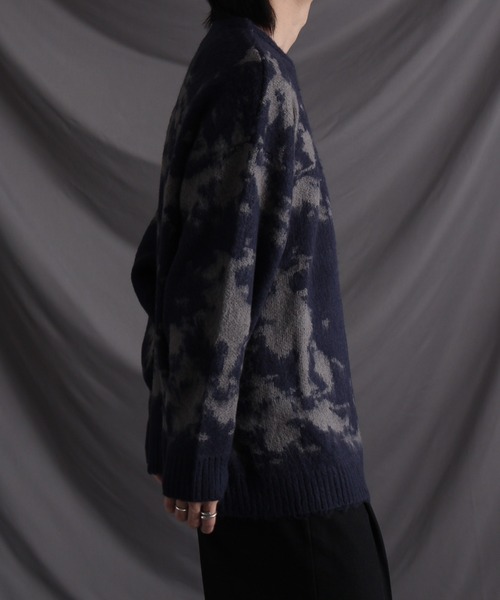 welise(ウェライズ)の「【welise/ウェライズ】モヘアタッチアブストラクトワイドスリーブオーバーサイズクルーニット(ニット/セーター・メンズ・チャコール/ブラック/ネイビー/グリーン/ブラック系その他/ブラック系その他2・L/M)」の9枚目の写真