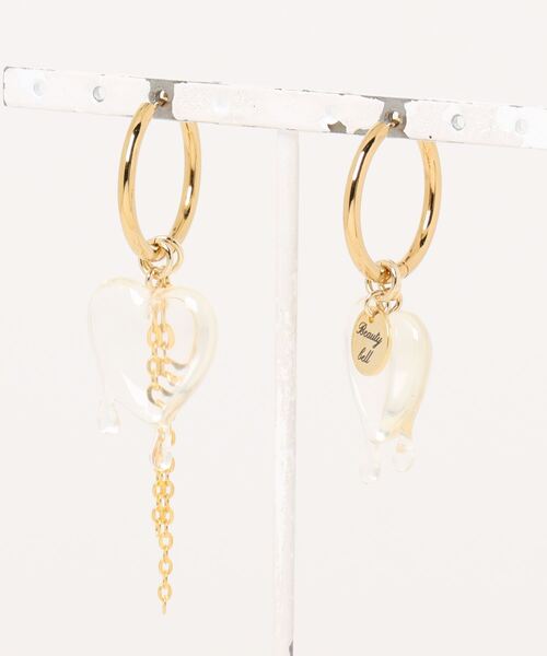 tone（トーン）の「【Beauty bell】フープたらりんハートピアス（ピアス（両耳用）・レディース・ゴールド/ゴールド系その他/シルバー/クリア・FREE）」の4枚目の写真