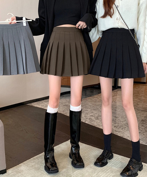 DAY CLOSET(デイ クローゼット)の「レディース ぺチパンツ付きプリーツフレアミニスカート 大人(スカート・レディース・ブラウン/グレー/ブラック/キャメル/ダークグレー/モカ/ベージュ/グレー系その他・S/L/M/XL)」の18枚目の写真