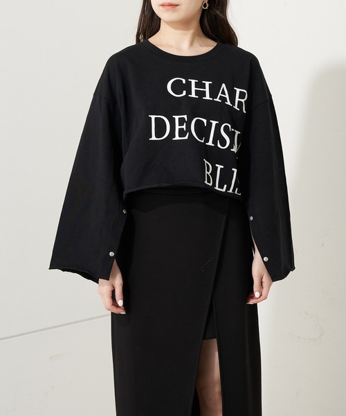 Chico(チコ)の「【2023SS】クロップドビックロゴトップス(Tシャツ/カットソー・レディース・アイボリー/ブラック/ホワイト系その他2・FREE)」の19枚目の写真