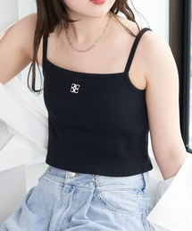 胸刺繍パット付キャミソール