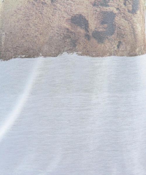 Another Edition（アナザーエディション）の「プリントノースリーブTシャツ/AEBC　R/LﾌﾟﾘﾝﾄNSL　T◆（Tシャツ/カットソー・レディース・ホワイト/ライトブルー・ﾌﾘ-）」の16枚目の写真