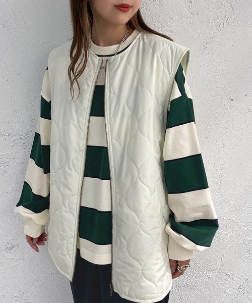 apres jour mignon(アプレジュールミニョン)の「マルチボーダートップス【ZOZOTOWN限定アイテム】(Tシャツ/カットソー・レディース・ブルー/グリーン・X-LARGE/フリー)」の6枚目の写真
