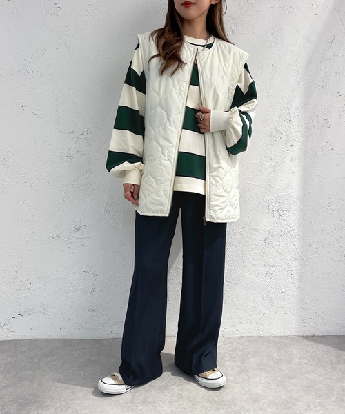 apres jour mignon(アプレジュールミニョン)の「マルチボーダートップス【ZOZOTOWN限定アイテム】(Tシャツ/カットソー・レディース・ブルー/グリーン・X-LARGE/フリー)」の4枚目の写真