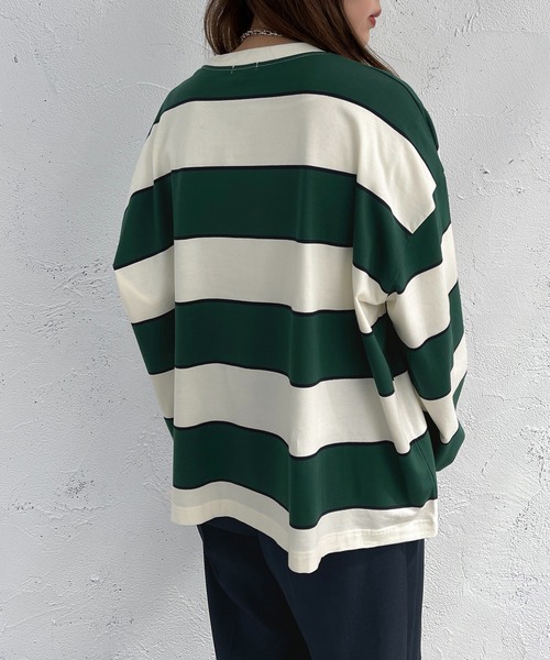 apres jour mignon(アプレジュールミニョン)の「マルチボーダートップス【ZOZOTOWN限定アイテム】(Tシャツ/カットソー・レディース・ブルー/グリーン・X-LARGE/フリー)」の14枚目の写真