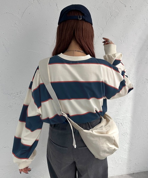 apres jour mignon(アプレジュールミニョン)の「マルチボーダートップス【ZOZOTOWN限定アイテム】(Tシャツ/カットソー・レディース・ブルー/グリーン・X-LARGE/フリー)」の17枚目の写真