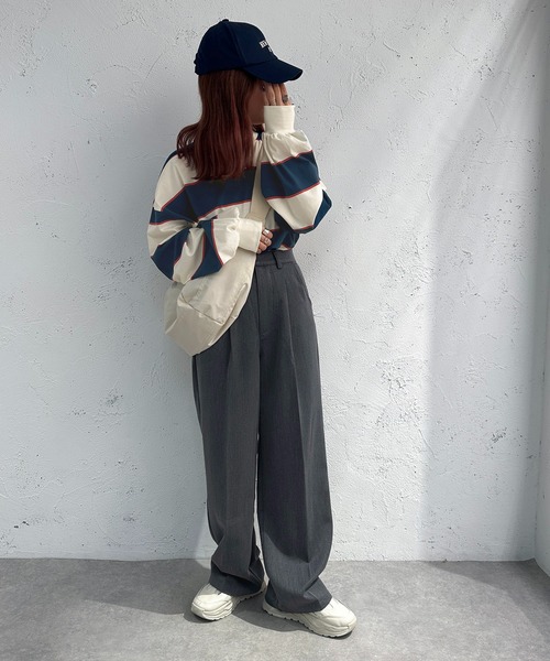 apres jour mignon(アプレジュールミニョン)の「マルチボーダートップス【ZOZOTOWN限定アイテム】(Tシャツ/カットソー・レディース・ブルー/グリーン・X-LARGE/フリー)」の5枚目の写真